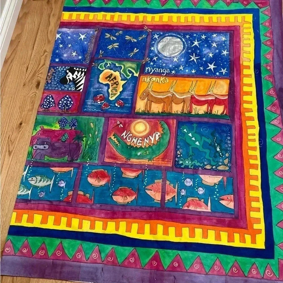 African Animals  Tapestry with curtain writing in English and Zulu - Picture 11 of 11